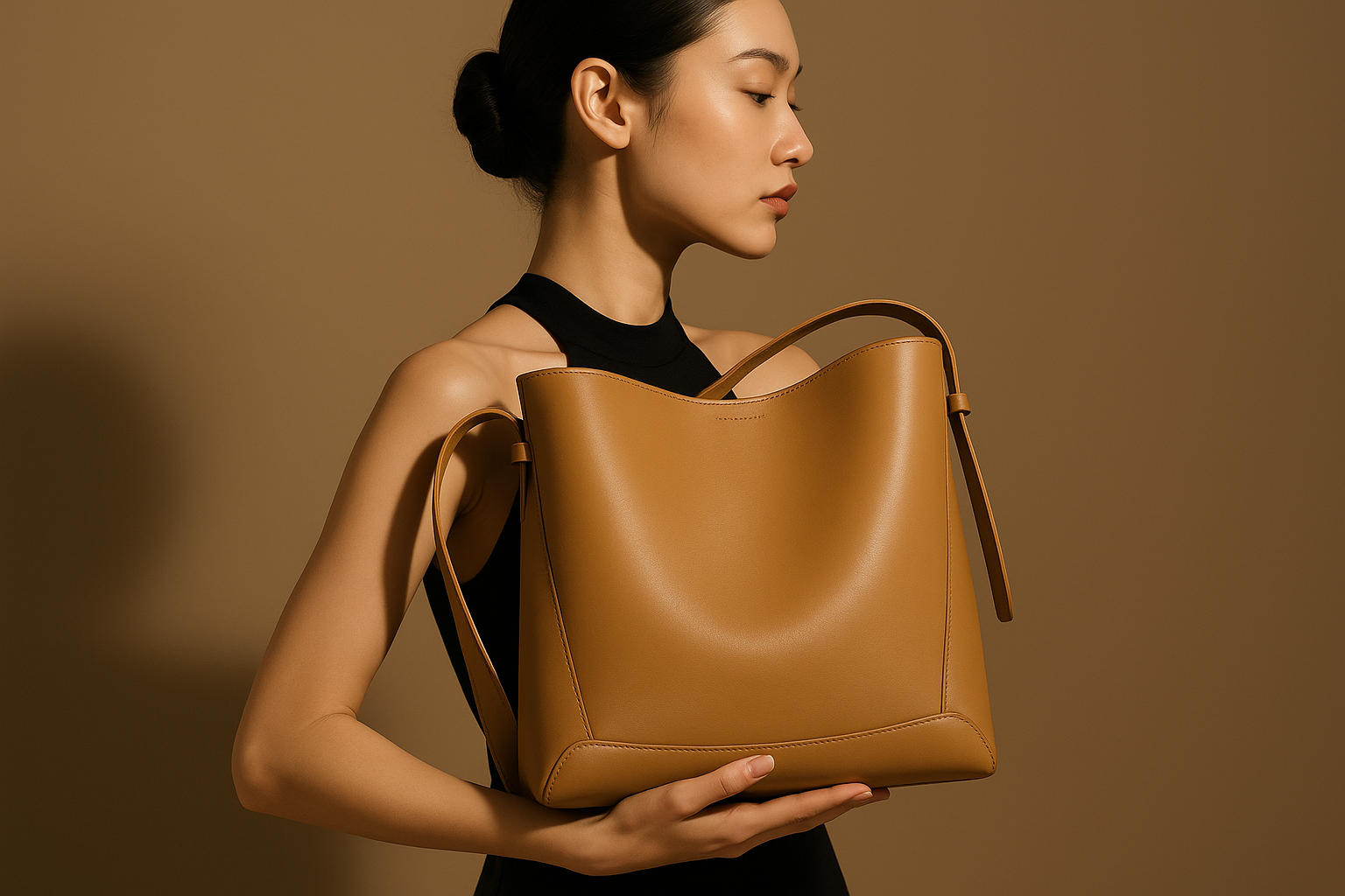 Frau mit identischer Tasche