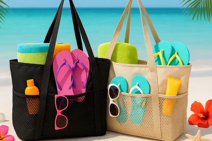 Strandtaschen mit Zubehör